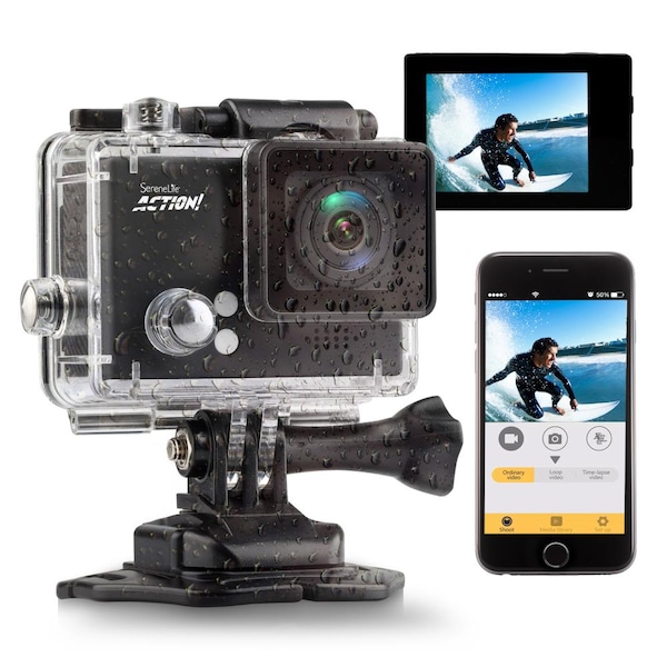 Serenelife 4K Wifi Action Cam With Remote, SLDV4KBK SLDV4KBK - main